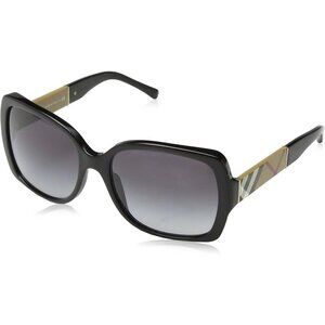 Burberry Retro Square Polarized Women Black Fashion Style Frame Shade Sunglasses
